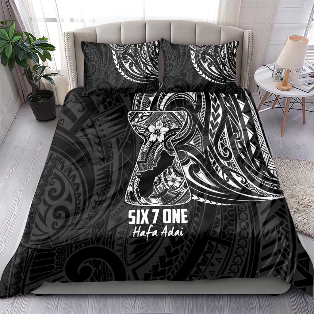 Black Guam Latte Stone Tribal Tattoo Bedding Set Hafa Adai Six 7 One