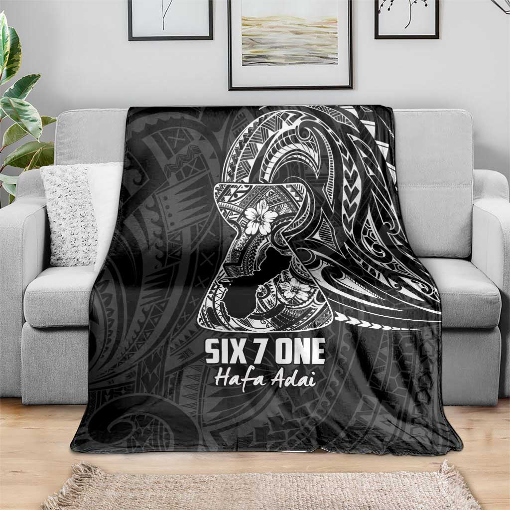 Black Guam Latte Stone Tribal Tattoo Blanket Hafa Adai Six 7 One