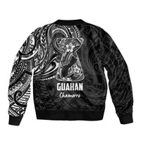 Black Guam Latte Stone Tribal Tattoo Bomber Jacket Hafa Adai Six 7 One