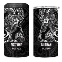 Black Guam Latte Stone Tribal Tattoo 4 in 1 Can Cooler Tumbler Hafa Adai Six 7 One LT9 One Size: 16 oz Black - Polynesian Pride