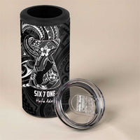 Black Guam Latte Stone Tribal Tattoo 4 in 1 Can Cooler Tumbler Hafa Adai Six 7 One LT9 - Polynesian Pride