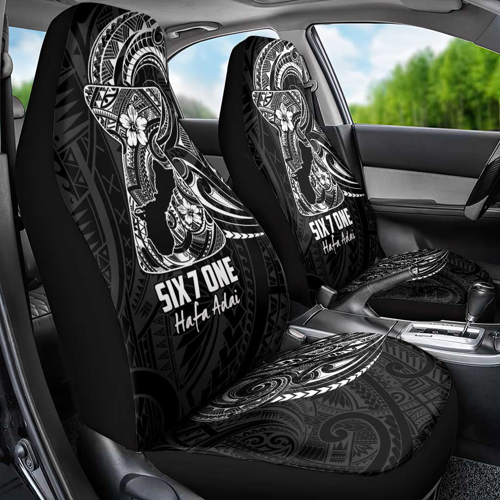 Black Guam Latte Stone Tribal Tattoo Car Seat Cover Hafa Adai Six 7 One