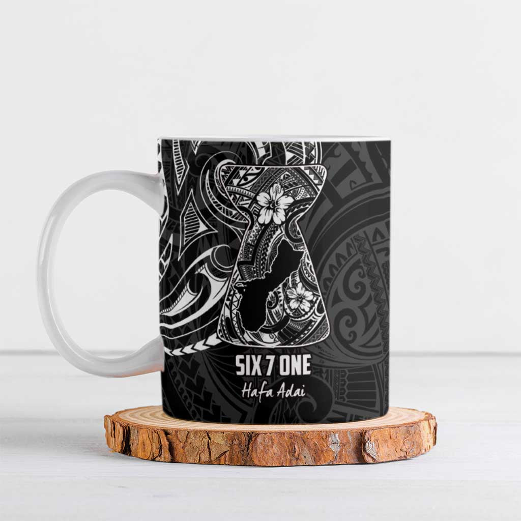 Black Guam Latte Stone Tribal Tattoo Ceramic Mug Hafa Adai Six 7 One - Polynesian Pride
