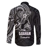 Black Guam Latte Stone Tribal Tattoo Family Matching Long Sleeve Bodycon Dress and Hawaiian Shirt Hafa Adai Six 7 One