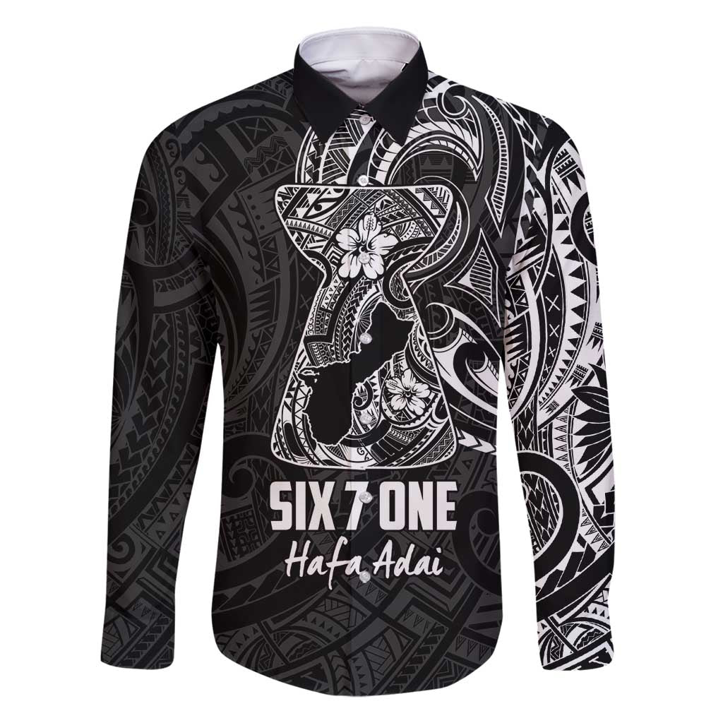 Black Guam Latte Stone Tribal Tattoo Family Matching Mermaid Dress and Hawaiian Shirt Hafa Adai Six 7 One