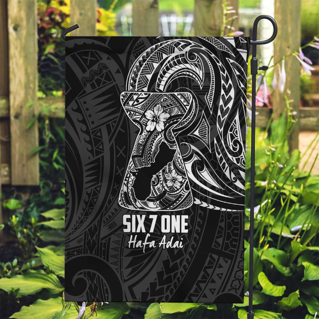 Black Guam Latte Stone Tribal Tattoo Garden Flag Hafa Adai Six 7 One