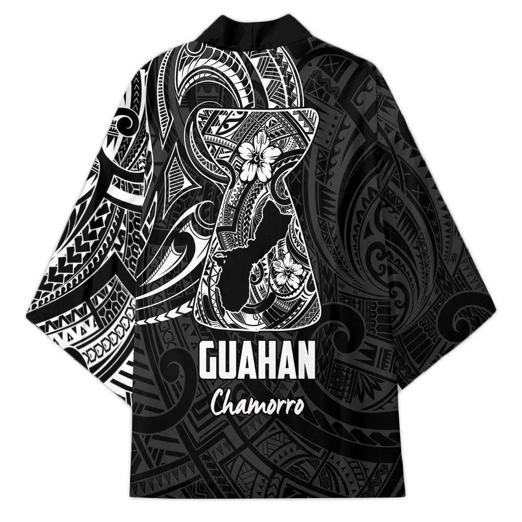 Black Guam Latte Stone Tribal Tattoo Kimono Hafa Adai Six 7 One - Polynesian Pride