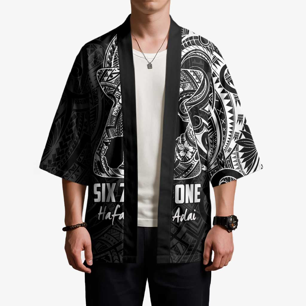 Black Guam Latte Stone Tribal Tattoo Kimono Hafa Adai Six 7 One - Polynesian Pride