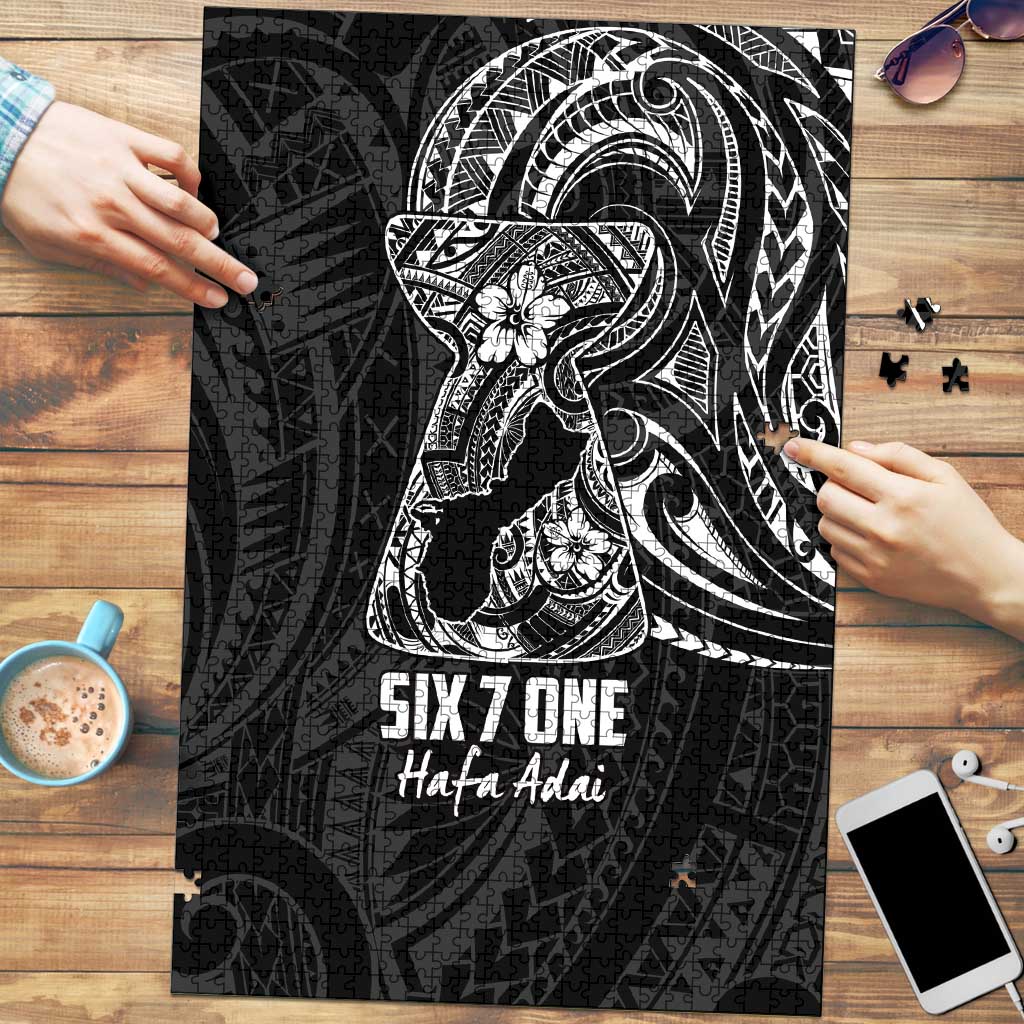 Black Guam Latte Stone Tribal Tattoo Puzzle Hafa Adai Six 7 One - Polynesian Pride