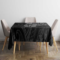 Black Guam Latte Stone Tribal Tattoo Tablecloth Hafa Adai Six 7 One