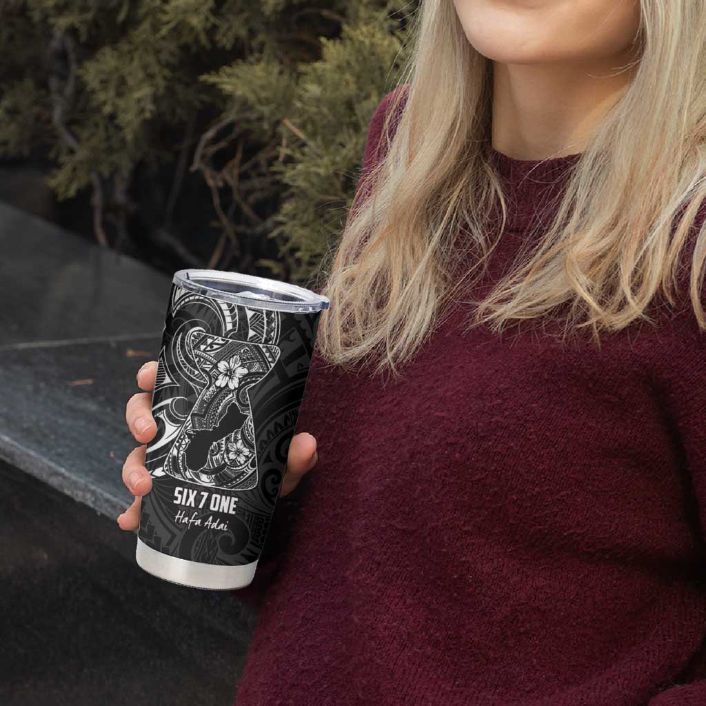 Black Guam Latte Stone Tribal Tattoo Tumbler Cup Hafa Adai Six 7 One