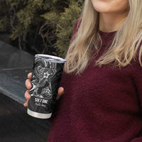 Black Guam Latte Stone Tribal Tattoo Tumbler Cup Hafa Adai Six 7 One