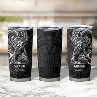 Black Guam Latte Stone Tribal Tattoo Tumbler Cup Hafa Adai Six 7 One
