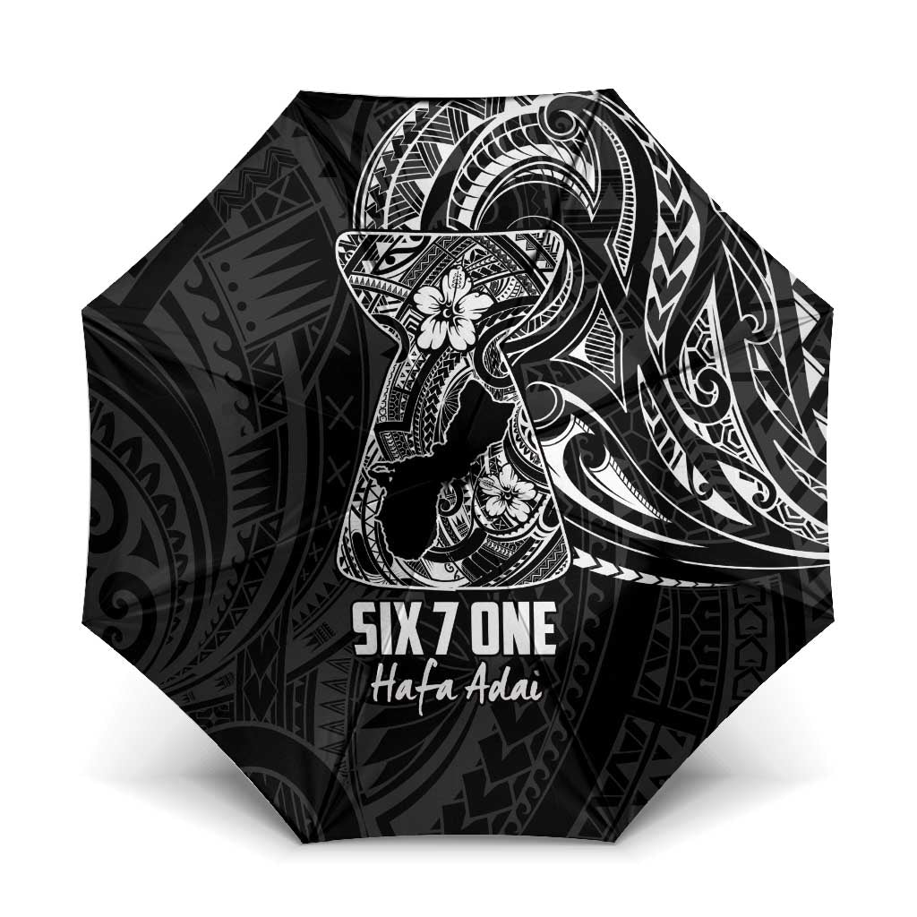 Black Guam Latte Stone Tribal Tattoo Umbrella Hafa Adai Six 7 One - Polynesian Pride