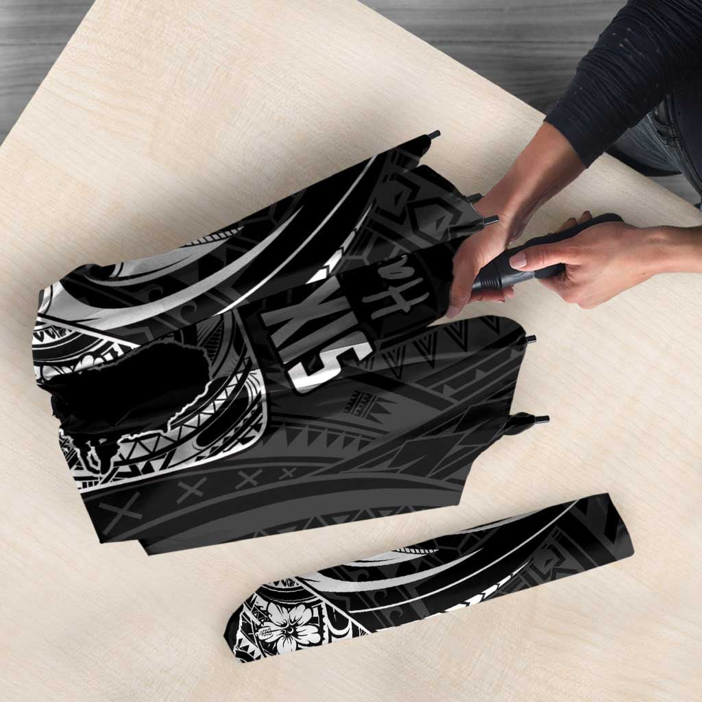 Black Guam Latte Stone Tribal Tattoo Umbrella Hafa Adai Six 7 One - Polynesian Pride