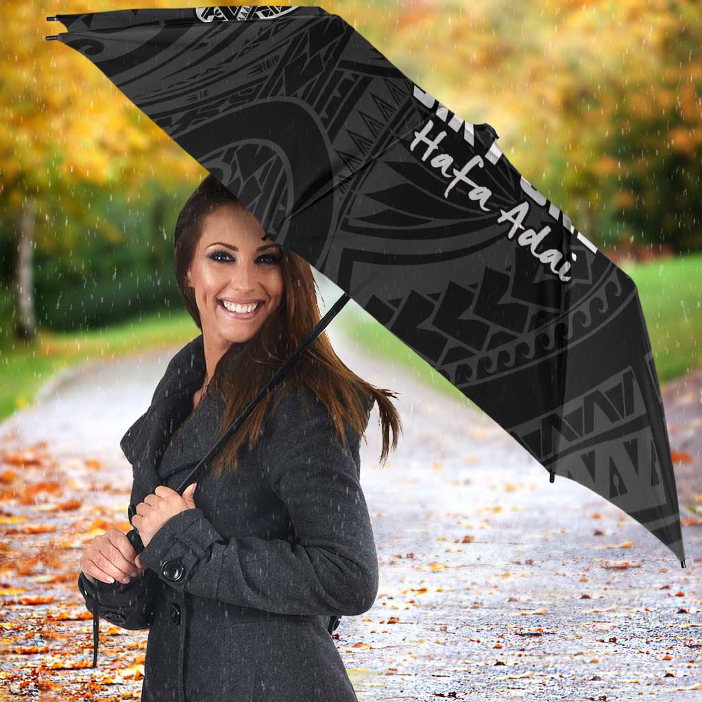 Black Guam Latte Stone Tribal Tattoo Umbrella Hafa Adai Six 7 One - Polynesian Pride