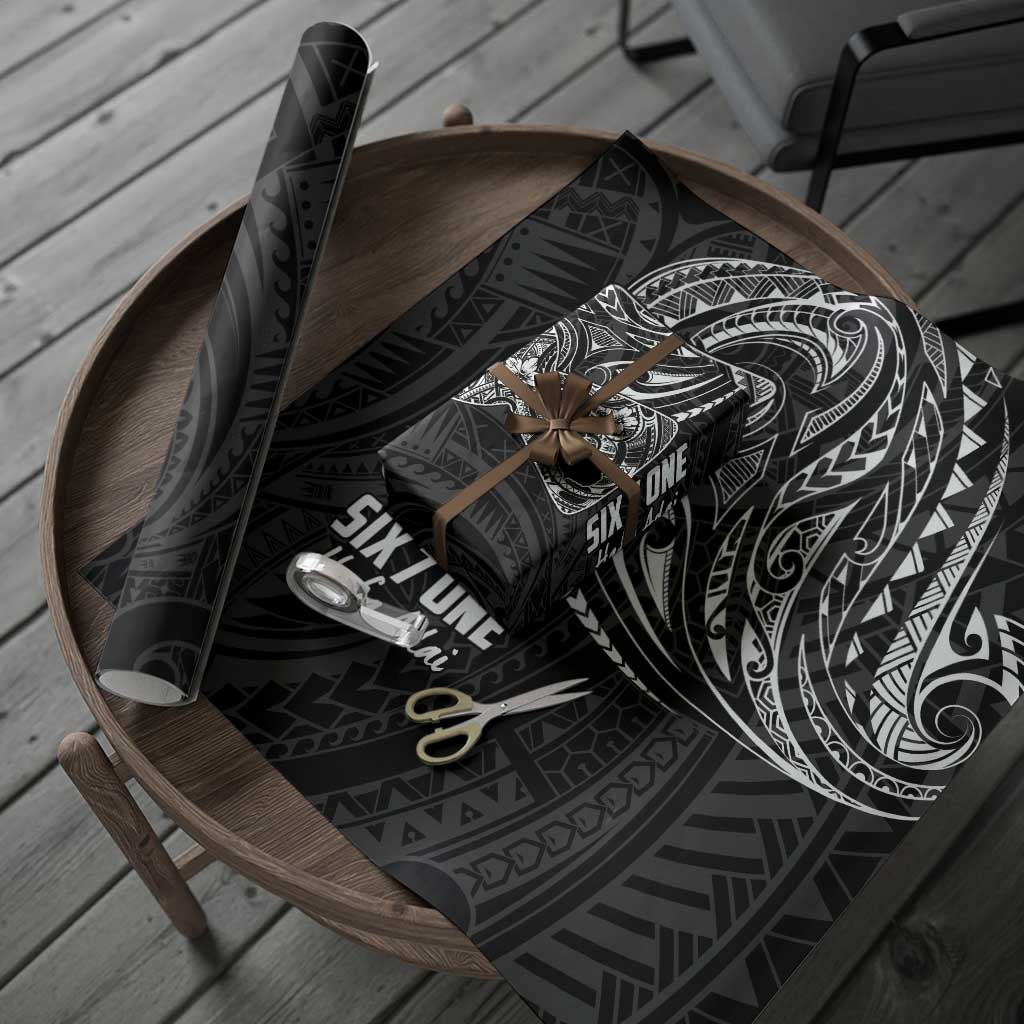 Black Guam Latte Stone Tribal Tattoo Wrapping Paper Hafa Adai Six 7 One - Polynesian Pride