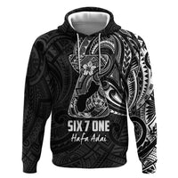 Black Guam Latte Stone Tribal Tattoo Zip Hoodie Hafa Adai Six 7 One