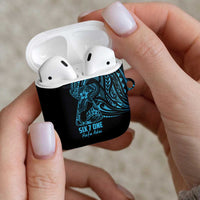 Blue Guam Latte Stone Tribal Tattoo AirPods Case Hafa Adai Six 7 One - Polynesian Pride