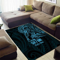 Blue Guam Latte Stone Tribal Tattoo Area Rug Hafa Adai Six 7 One LT9 - Polynesian Pride