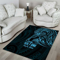 Blue Guam Latte Stone Tribal Tattoo Area Rug Hafa Adai Six 7 One LT9 - Polynesian Pride