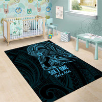 Blue Guam Latte Stone Tribal Tattoo Area Rug Hafa Adai Six 7 One LT9 - Polynesian Pride