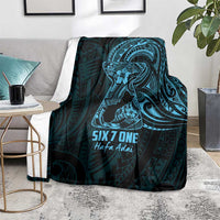 Blue Guam Latte Stone Tribal Tattoo Blanket Hafa Adai Six 7 One