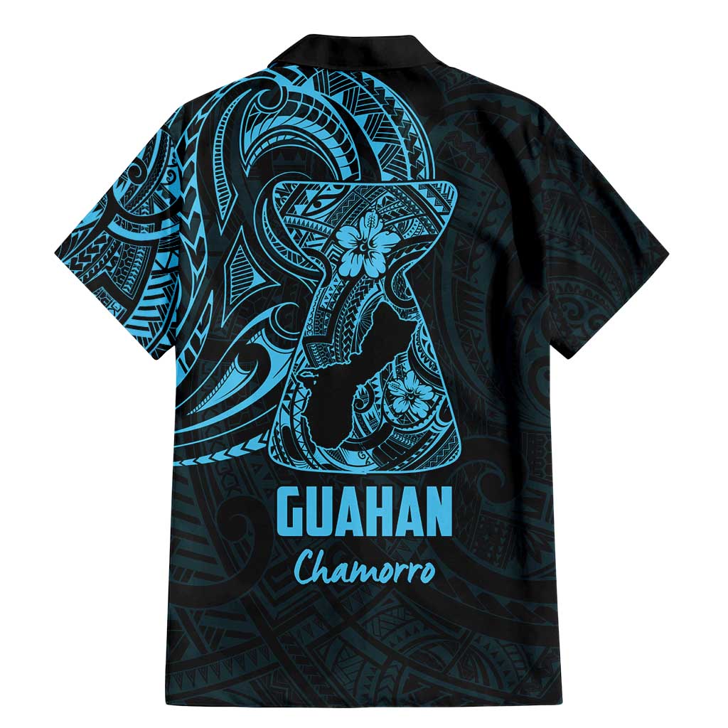 Blue Guam Latte Stone Tribal Tattoo Family Matching Mermaid Dress and Hawaiian Shirt Hafa Adai Six 7 One