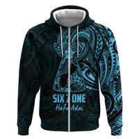Blue Guam Latte Stone Tribal Tattoo Hoodie Hafa Adai Six 7 One