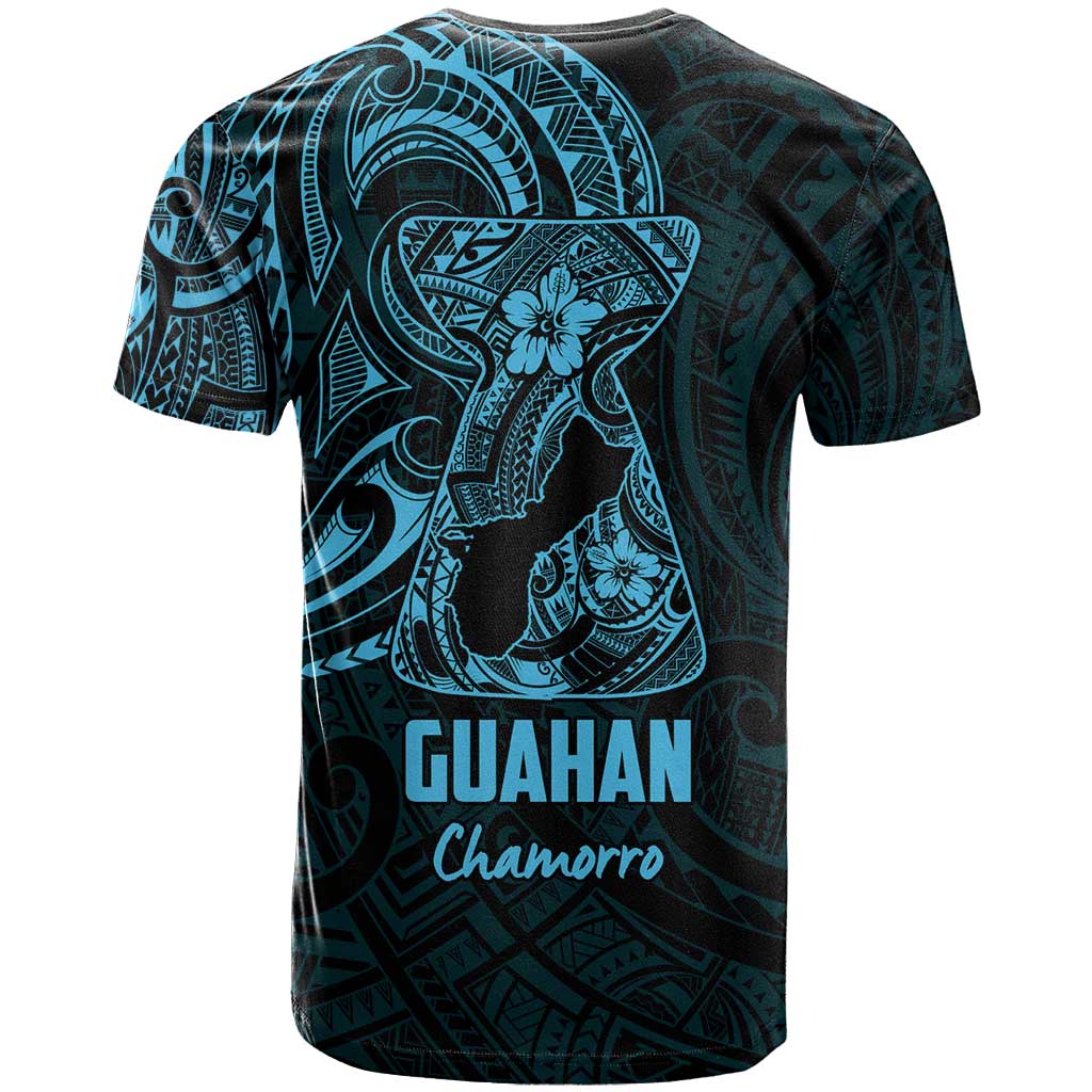 Blue Guam Latte Stone Tribal Tattoo T Shirt Hafa Adai Six 7 One