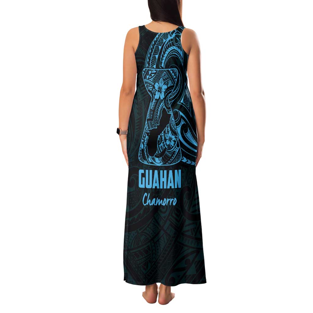 Blue Guam Latte Stone Tribal Tattoo Tank Maxi Dress Hafa Adai Six 7 One