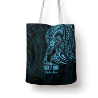 Blue Guam Latte Stone Tribal Tattoo Tote Bag Hafa Adai Six 7 One - Polynesian Pride