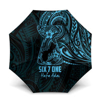 Blue Guam Latte Stone Tribal Tattoo Umbrella Hafa Adai Six 7 One - Polynesian Pride