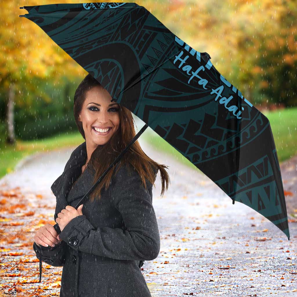 Blue Guam Latte Stone Tribal Tattoo Umbrella Hafa Adai Six 7 One - Polynesian Pride