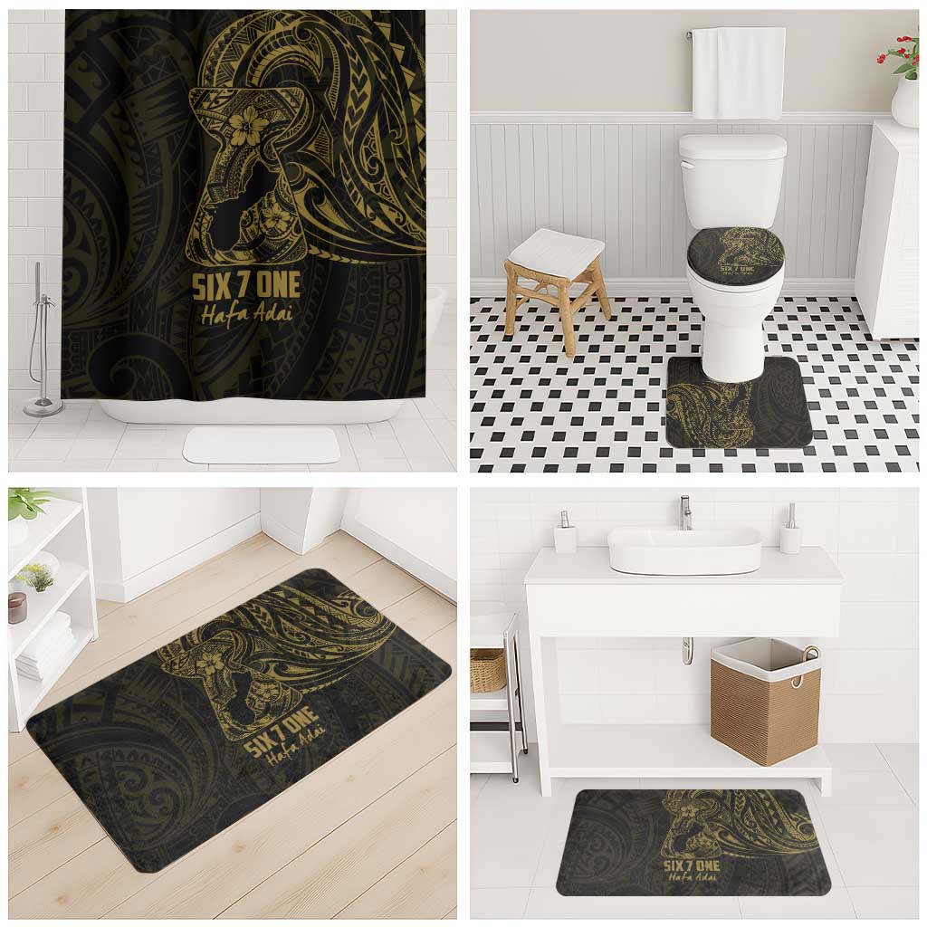 Gold Guam Latte Stone Tribal Tattoo Bathroom Set Hafa Adai Six 7 One - Polynesian Pride