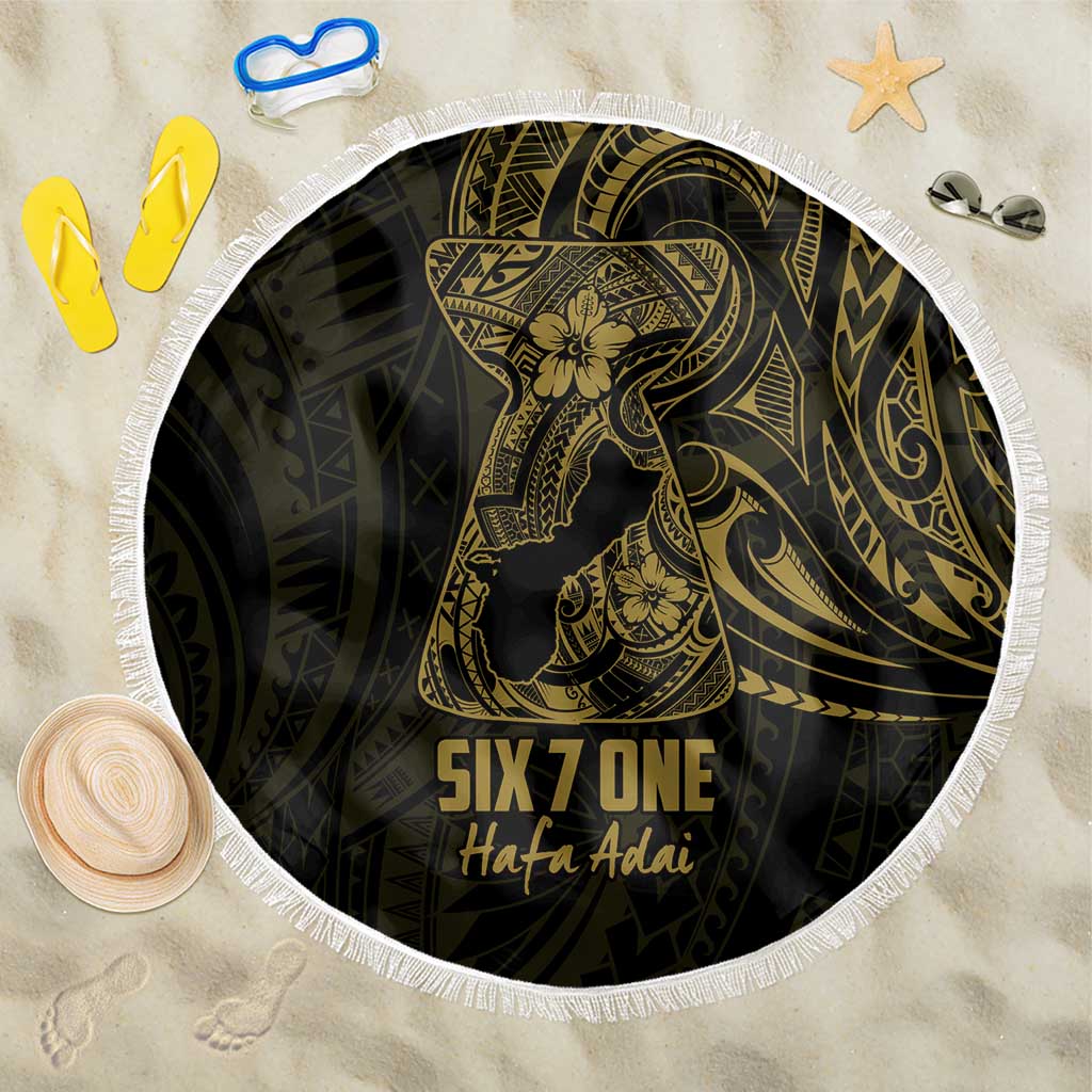 Gold Guam Latte Stone Tribal Tattoo Beach Blanket Hafa Adai Six 7 One