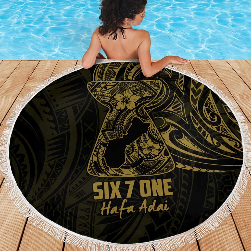 Gold Guam Latte Stone Tribal Tattoo Beach Blanket Hafa Adai Six 7 One