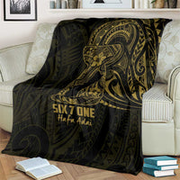 Gold Guam Latte Stone Tribal Tattoo Blanket Hafa Adai Six 7 One