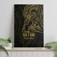 Gold Guam Latte Stone Tribal Tattoo Canvas Wall Art Hafa Adai Six 7 One