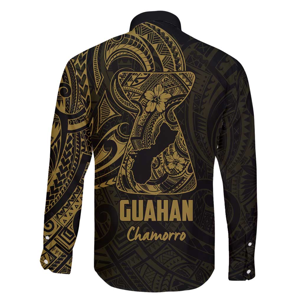 Gold Guam Latte Stone Tribal Tattoo Family Matching Long Sleeve Bodycon Dress and Hawaiian Shirt Hafa Adai Six 7 One