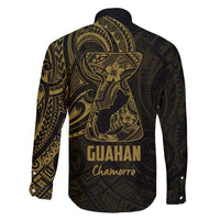 Gold Guam Latte Stone Tribal Tattoo Family Matching Short Sleeve Bodycon Dress and Hawaiian Shirt Hafa Adai Six 7 One