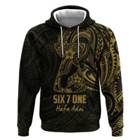 Gold Guam Latte Stone Tribal Tattoo Hoodie Hafa Adai Six 7 One