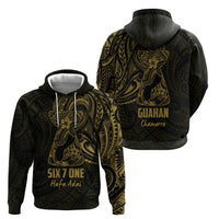 Gold Guam Latte Stone Tribal Tattoo Hoodie Hafa Adai Six 7 One