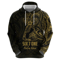Gold Guam Latte Stone Tribal Tattoo Hoodie Hafa Adai Six 7 One