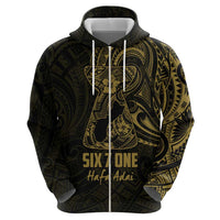 Gold Guam Latte Stone Tribal Tattoo Hoodie Hafa Adai Six 7 One