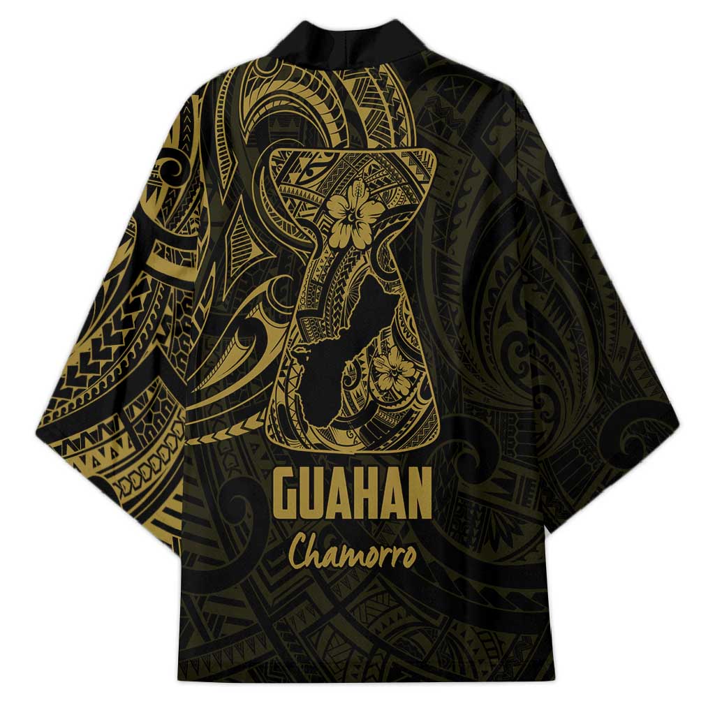 Gold Guam Latte Stone Tribal Tattoo Kimono Hafa Adai Six 7 One - Polynesian Pride