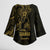 Gold Guam Latte Stone Tribal Tattoo Kimono Sleeve Blouse Hafa Adai Six 7 One - Polynesian Pride