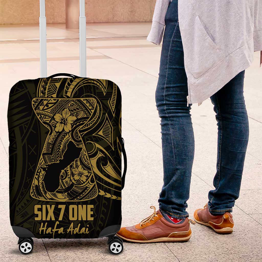 Gold Guam Latte Stone Tribal Tattoo Luggage Cover Hafa Adai Six 7 One
