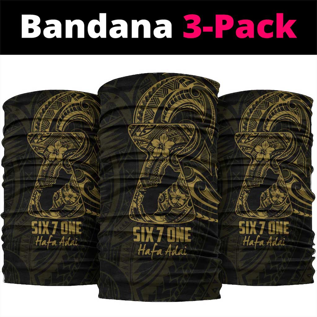 Gold Guam Latte Stone Tribal Tattoo Neck Gaiter Hafa Adai Six 7 One - Polynesian Pride