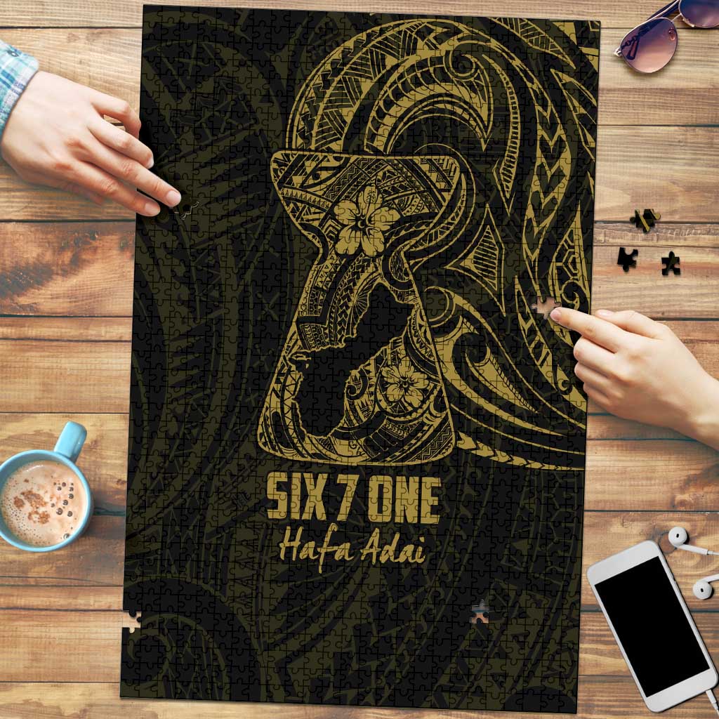 Gold Guam Latte Stone Tribal Tattoo Puzzle Hafa Adai Six 7 One - Polynesian Pride